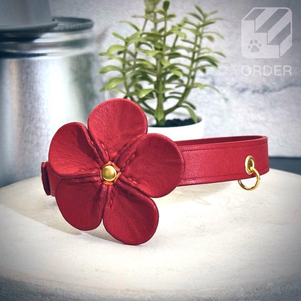 階の物ORDER皮革項圈訂製🐾 【聖誕款-紅色】