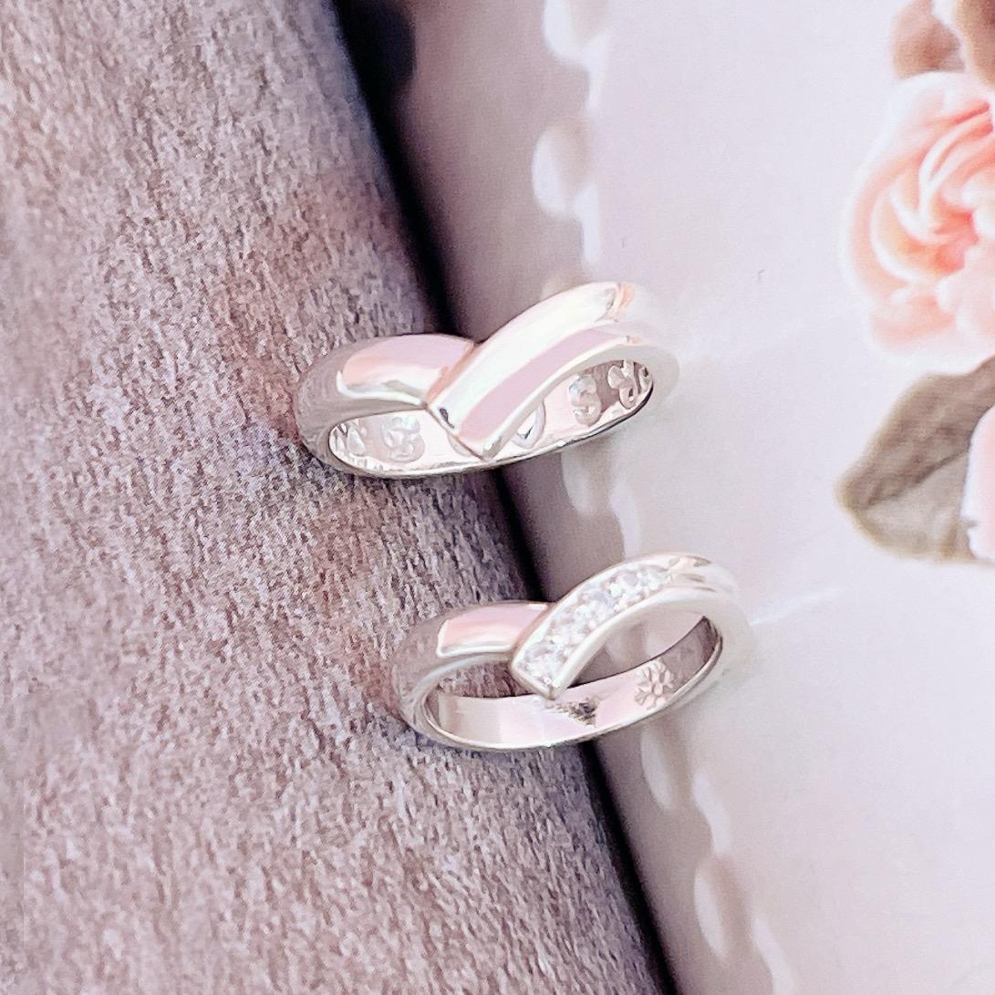 雪莉金工 緞帶V五水鑽鑲嵌