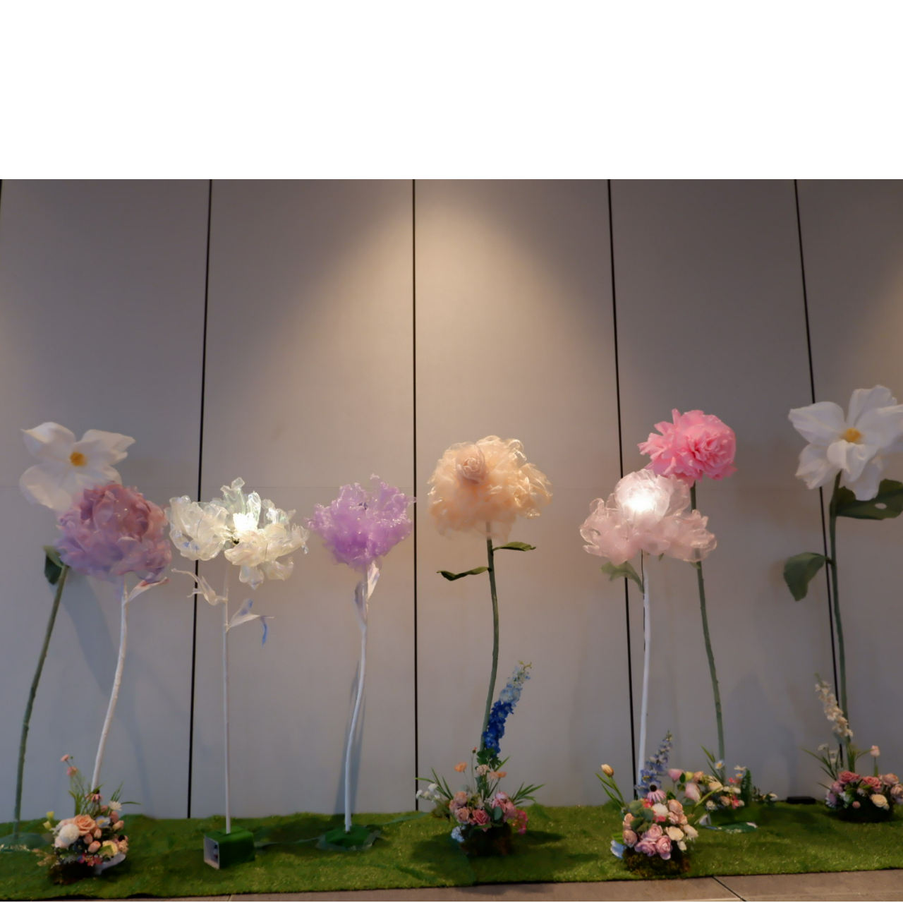 紗花、紙花租借、巨型紙花、商場布置、婚禮布置、新竹