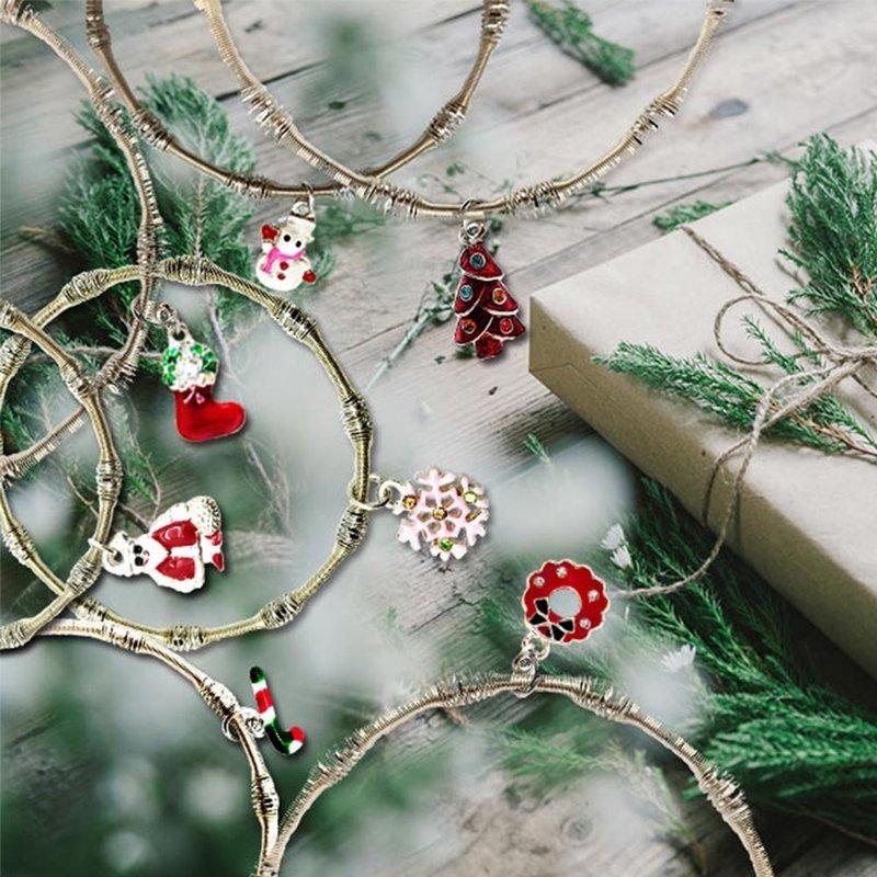 JOYSTONE 手作風格飾物 Dangle Bracelet, Xmas Bracelet, Xmas Party, Silver Bracele, 派對手鍊, 銀珠手鍊, 聖誕手鍊, 雪花, 聖誕樹