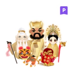 香山財神廟Q版貼圖等你來蒐集