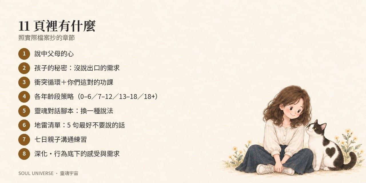 靈魂關係報告・親子 標準版｜11 頁，看孩子沒說出口的需求