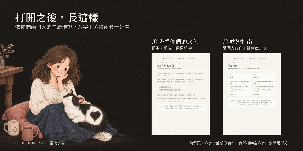Relationship Soul Report 關係合盤報告｜兩個人的命盤一起排，看見你們相處的底色