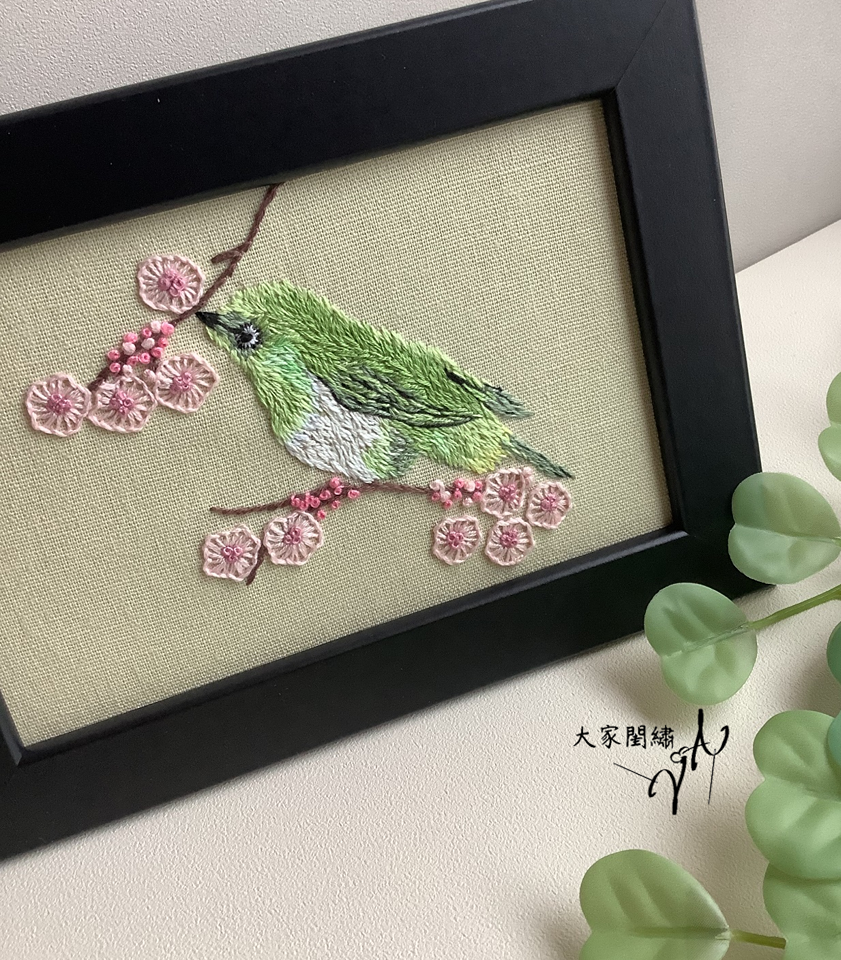 說故事賞刺繡~櫻花樹下的綠繡眼