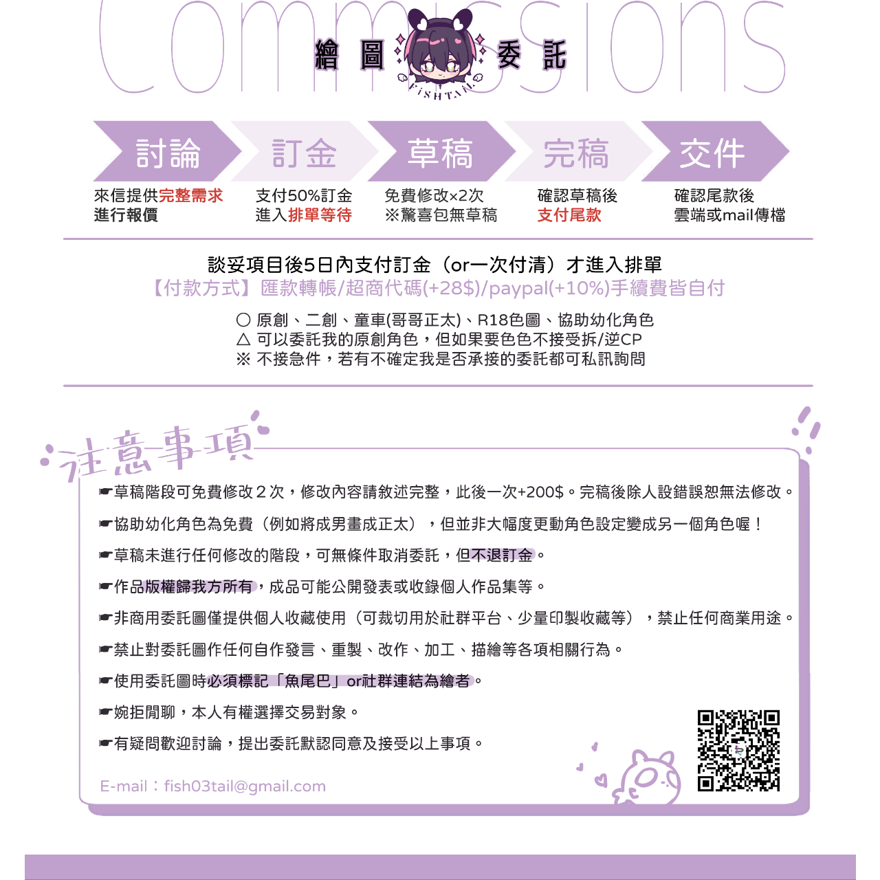 魚尾巴💜（ゆあ/yua） 🖤繪圖委託｜commission🖤