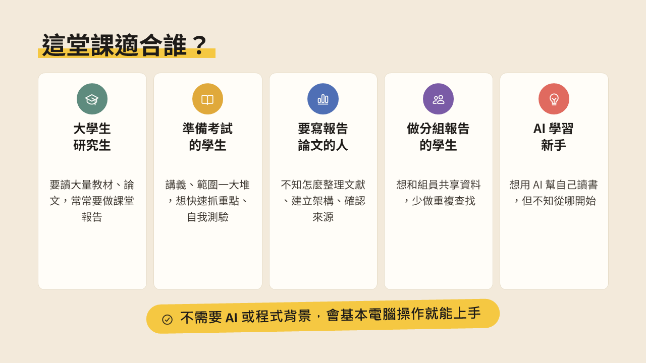 【早鳥優惠】AI 學霸養成術：用 Gemini Notebook 搞定讀書、考試、報告與論文（直播影片）