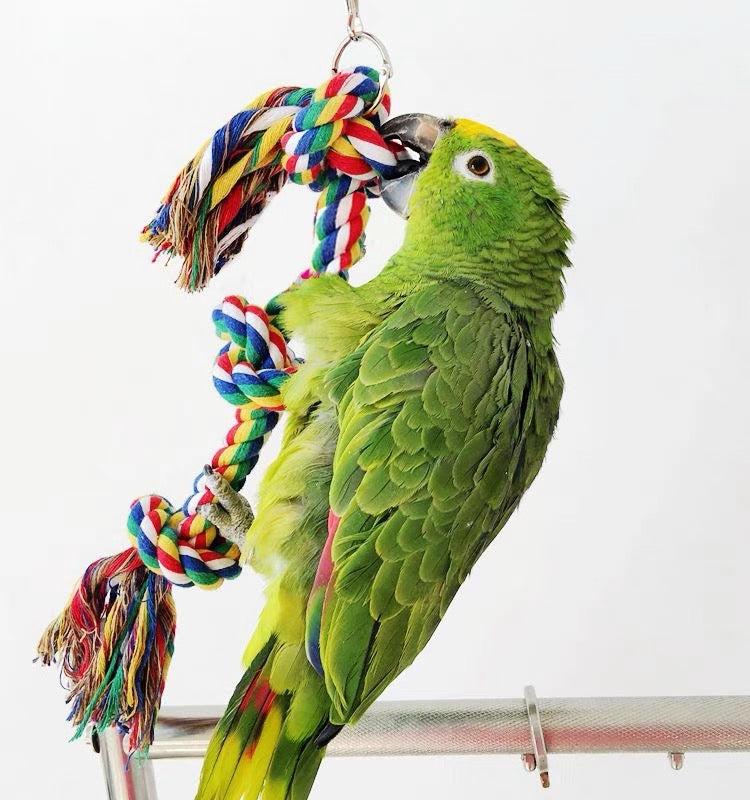 WinnieTheBirds Toy Shop 25cm Giant Rope Climbing Bite Hanging Parrot Birdie Toy for Medium Lar
