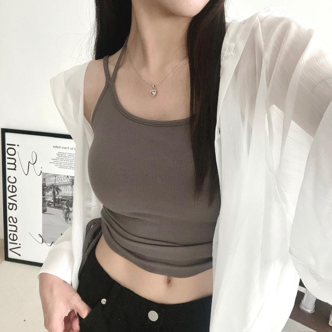 Fashion Jump 【現貨】場上MVP繞脖抓皺bra top