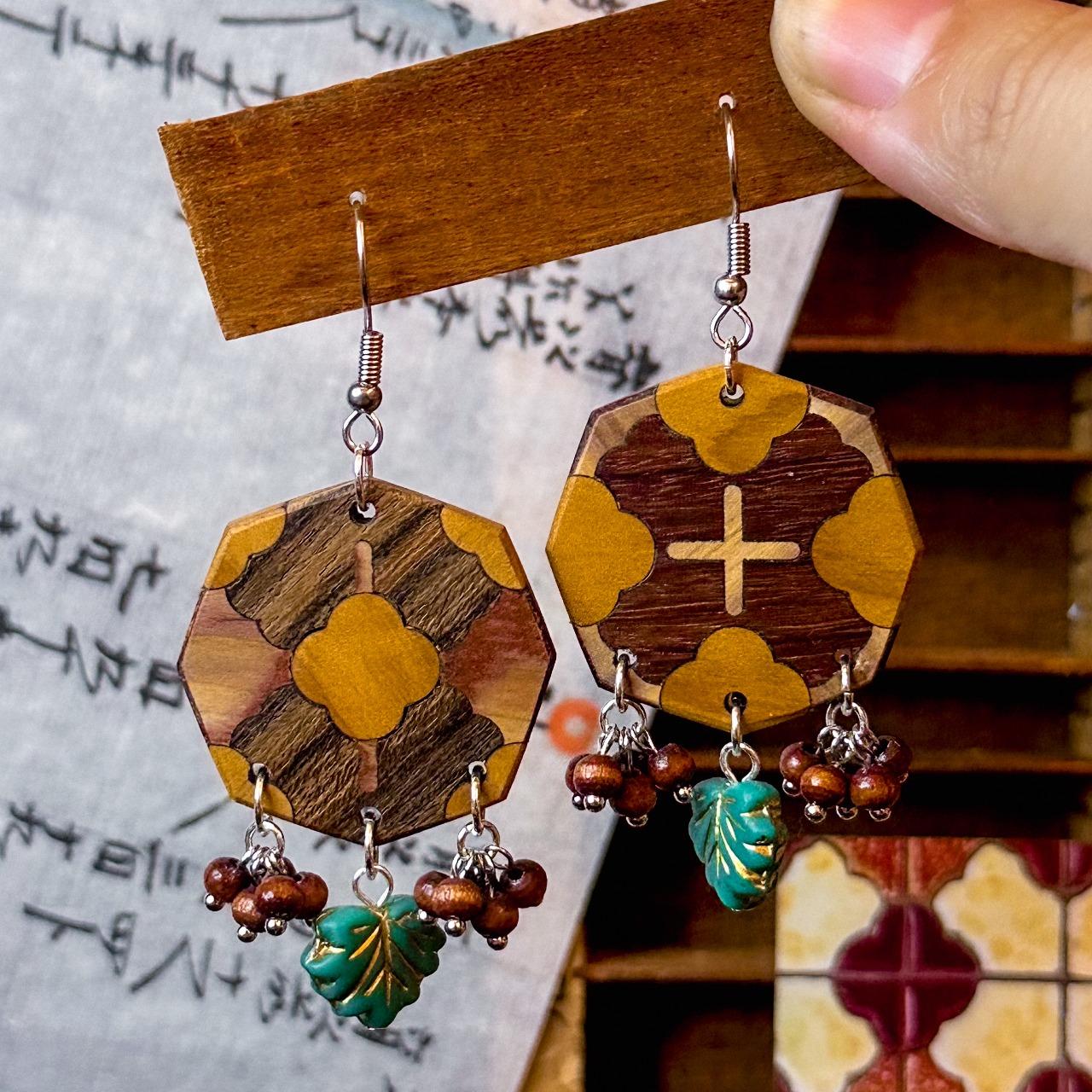 木回木 horohoro 台灣花磚系列 Taiwan Tiles Collection 花磚 耳環 Earring
