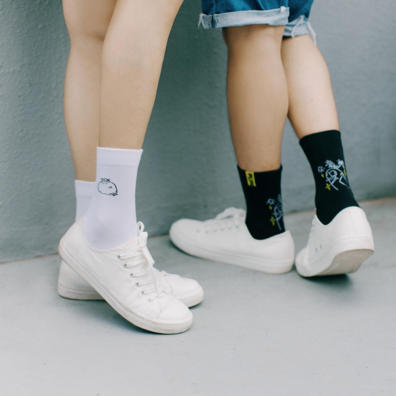 床編故事ｘ小雞汁 小雞汁黑、白襪襪