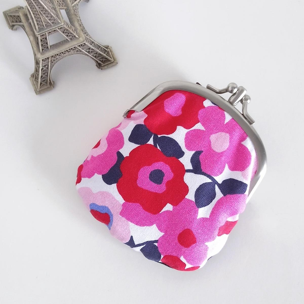 雙層口金包 (北歐風花朵) Double-slot kisslock Pouch, Clasp Purse, Scandinavian style