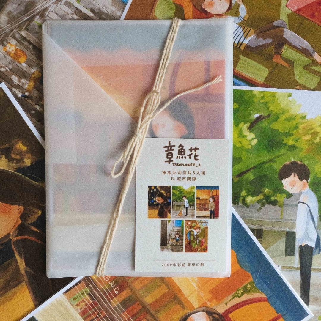 ✦ 章魚花 Takoflower ✦ ✧明信片組合5入 兩款