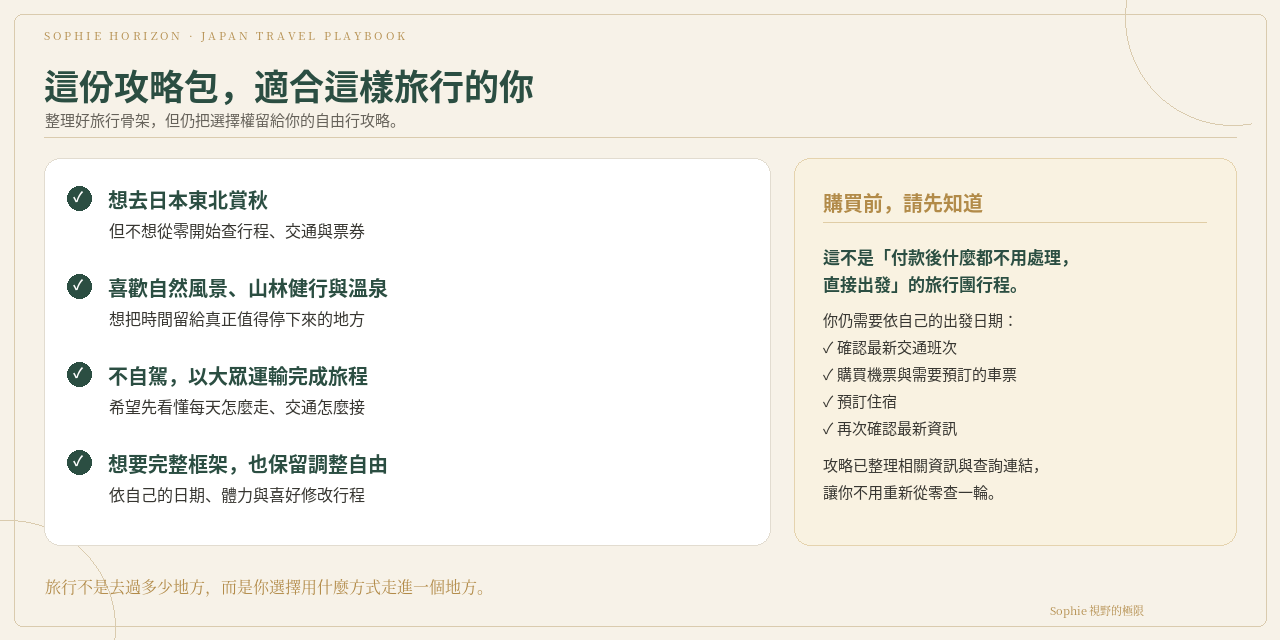 日本東北秋季自由行攻略包｜適合誰?