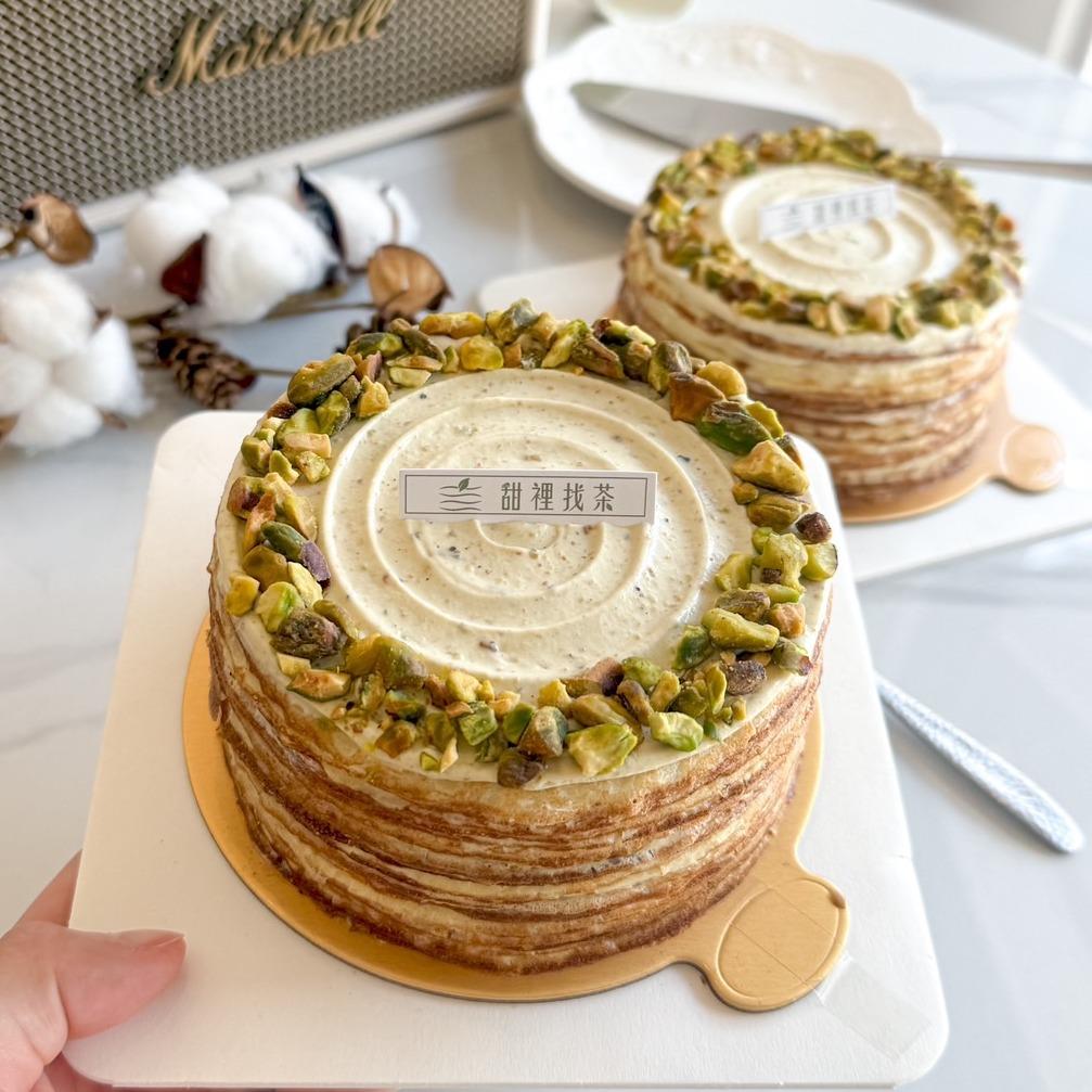 甜裡找茶 4吋 海鹽開心果千層