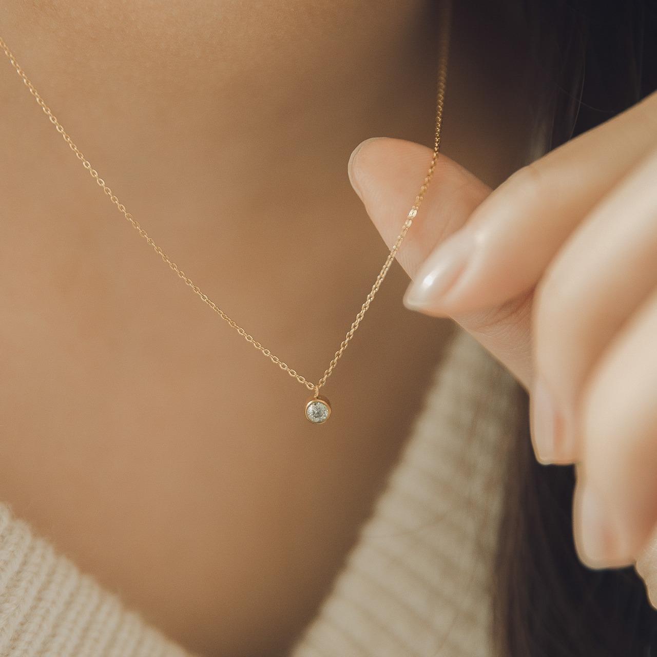 ZUZU JEWELRY 316L醫療鋼｜細緻單鑽項鍊