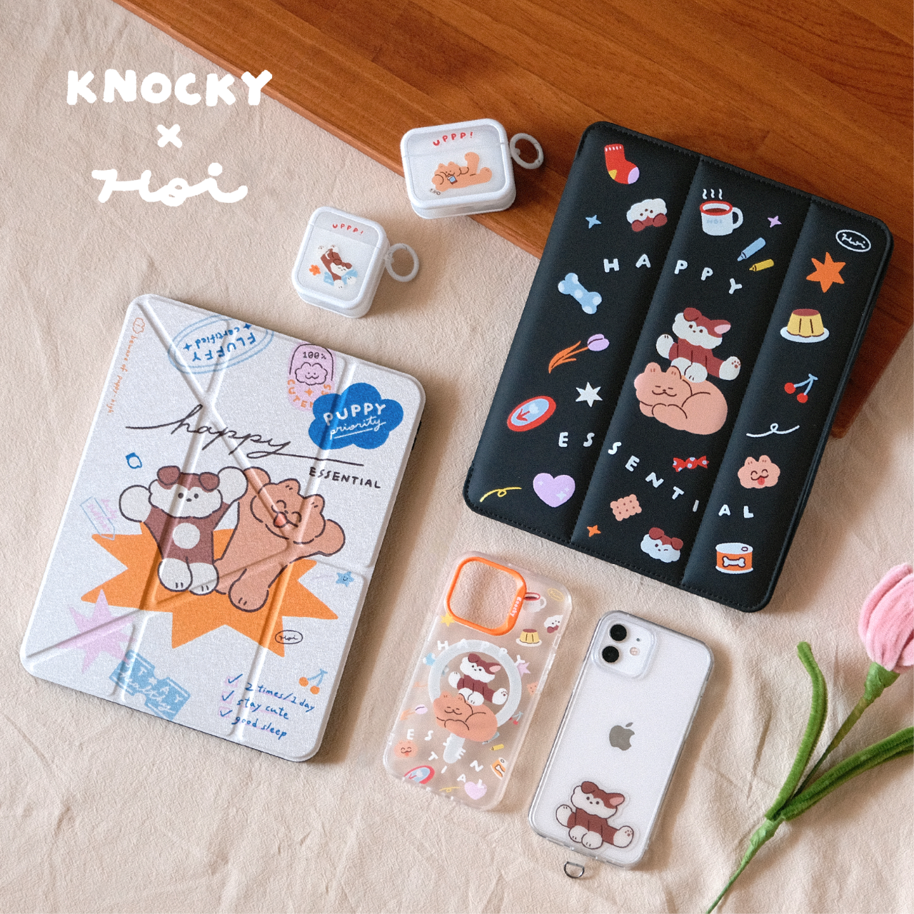 Hoi  ホーイ Knocky x Hoi 人氣插畫家聯名商品 iPad殼、手機殼、手機支架