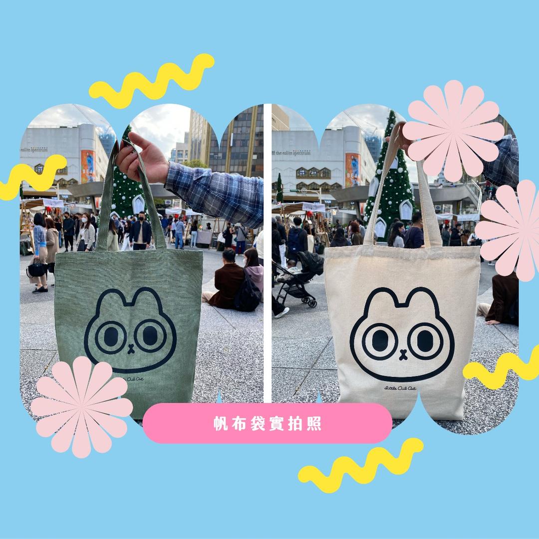 Little_Oil_Art 經典大頭貓咪 ｜直式帆布袋
