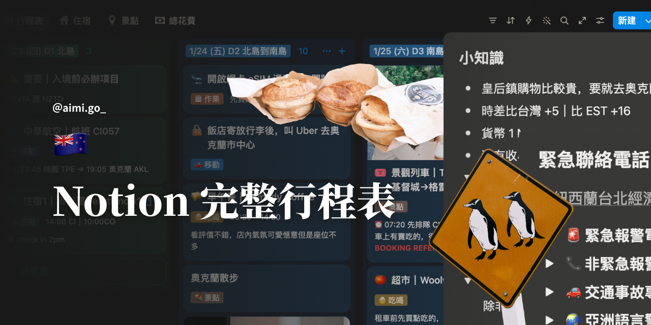 Notion｜紐西蘭 15 日遊全記錄