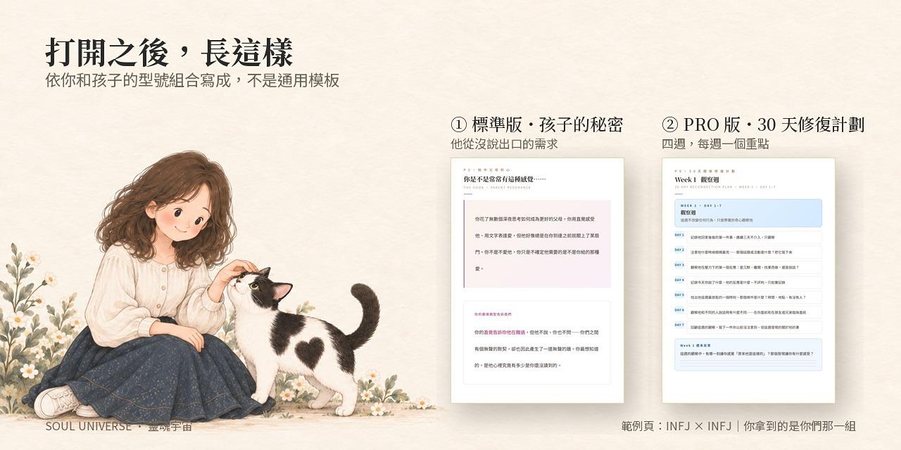 靈魂關係報告・親子 三合一｜紓壓手冊＋標準版＋PRO 版，三本一次寄