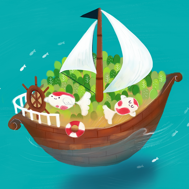 pH8.0 瓶中金魚島