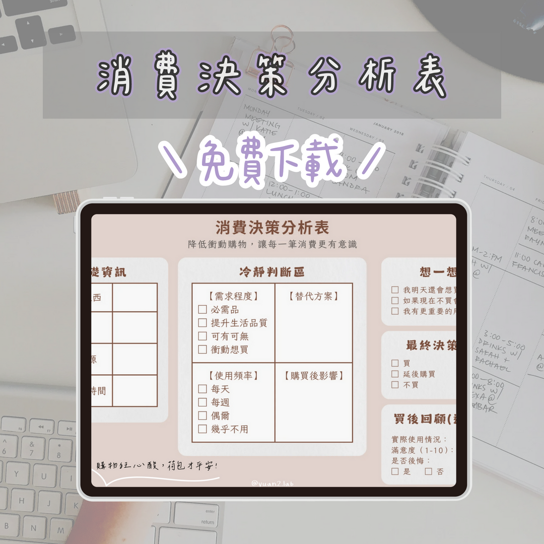 小袁的ISTJ實驗室 消費決策分析表