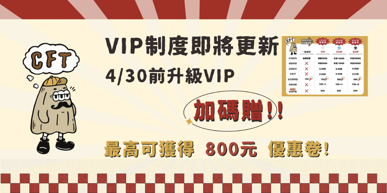 CFT SOUL VIP升級優惠券