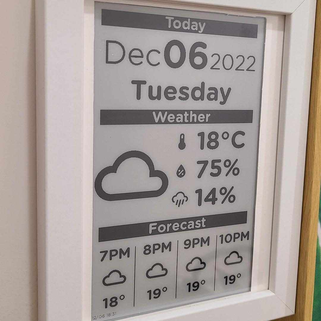 Simon IoT ESPhome電子紙天氣板🌤️