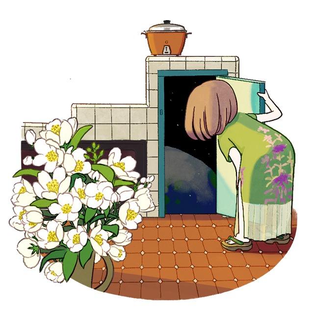 ShaChen Illustration 幽町繪 Granny's Home