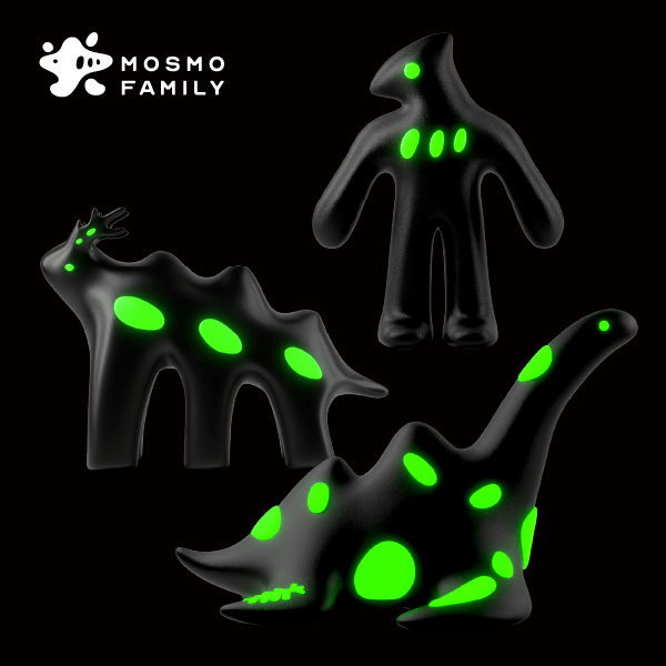 黑潮星樂園 光獸家族為從青苔誕生的虛擬生命體，充滿冒險的精神，探索生態與未來生命的可能性。