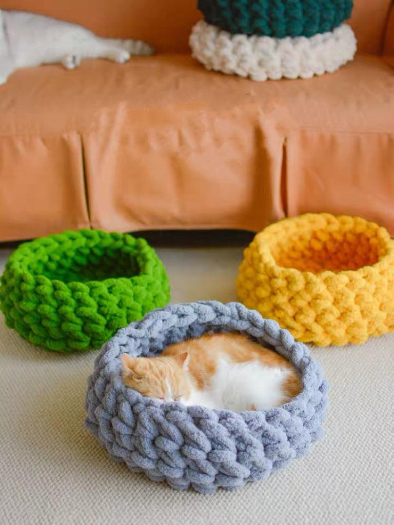 WinnieTheBirds Toy Shop Handmade Knitting Basket Cat Room | Cat House | Cat Bed | Cat Playgrou