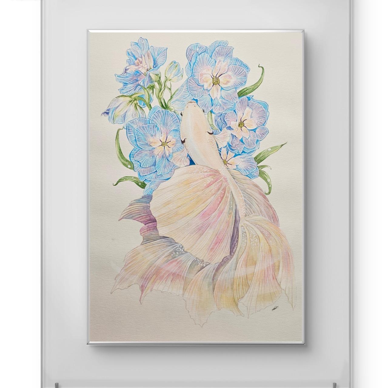 戴圍兜兜的貓 מּ ≋𝒞𝓵𝓪𝓾𝓭𝓲𝓪 𝓛𝓲𝓷 ৲ 4𝓶𝓾 ≋ 8K▪︎水彩、複合媒材、水彩紙240g