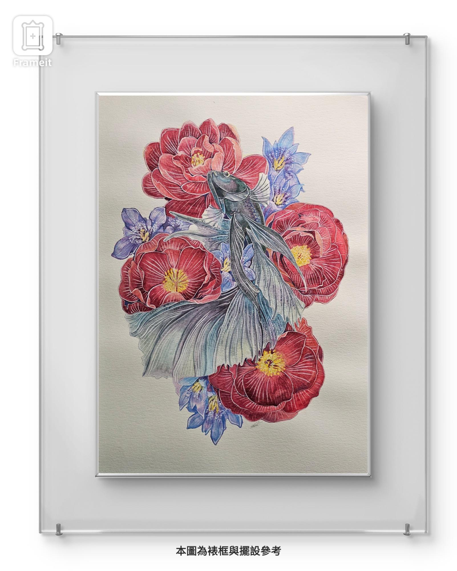 戴圍兜兜的貓 מּ ≋𝒞𝓵𝓪𝓾𝓭𝓲𝓪 𝓛𝓲𝓷 ৲ 4𝓶𝓾 ≋ 8K▪︎水彩、複合媒材、水彩紙240g