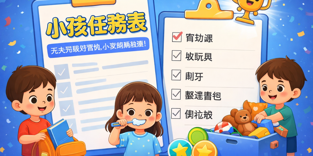 小孩任務表｜不用吼、不用唸，培養孩子好習慣的任務清單