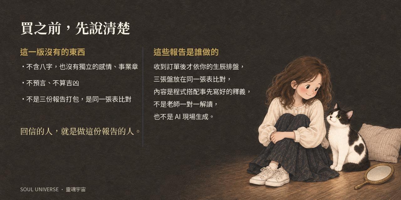 Soul Report 三面鏡交叉驗證完整版｜占星 × 紫微 × 人類圖，三套系統照同一個你