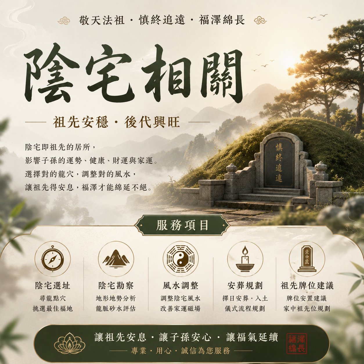 正統生肖姓名學｜陽宅｜陰宅｜實證命理｜風水佈局｜高連凱 陰宅相關事宜