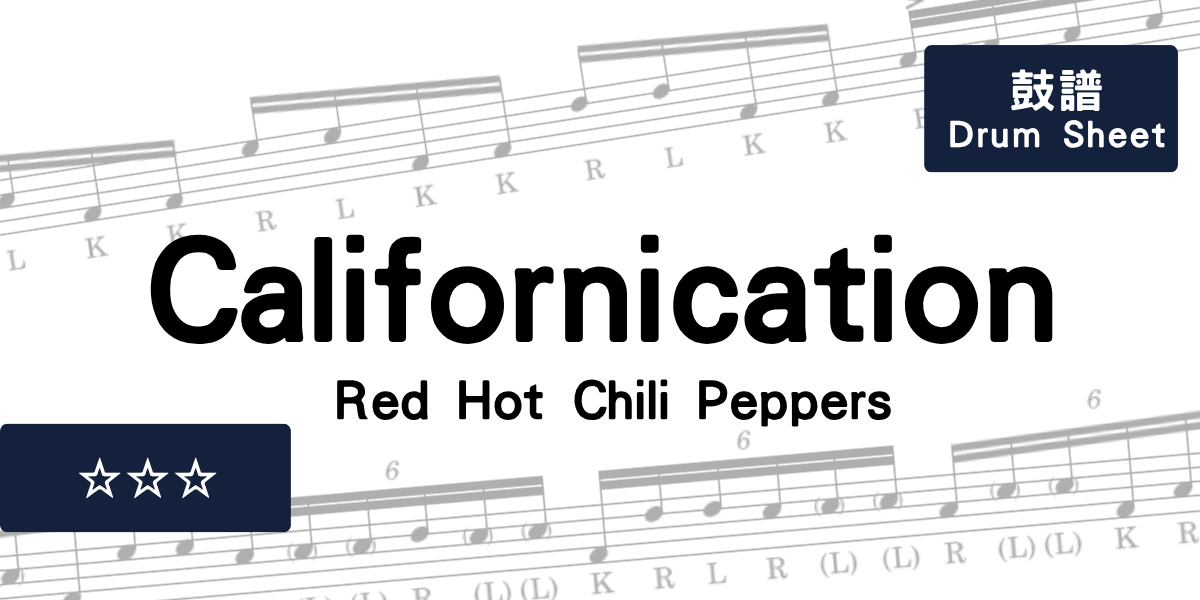 Californication - Red Hot Chili Peppers - Drum Sheet