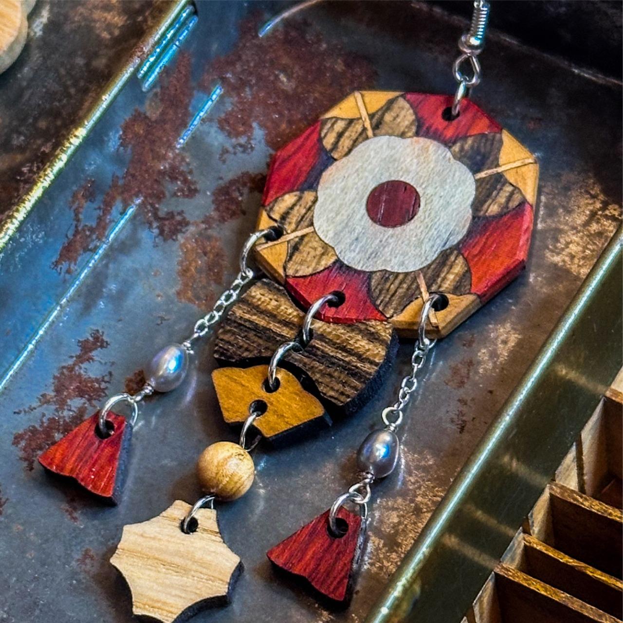 木回木 horohoro 台灣花磚系列 Taiwan Tiles Collection 花磚 耳環 Earring
