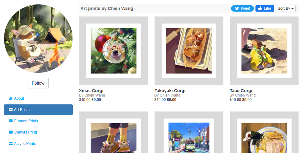 Wang Chieh 鯰魚姐 Shop Prints!