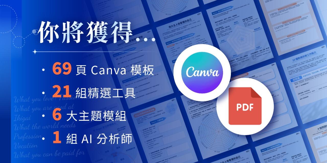你將獲得Canva模板、AI分析師