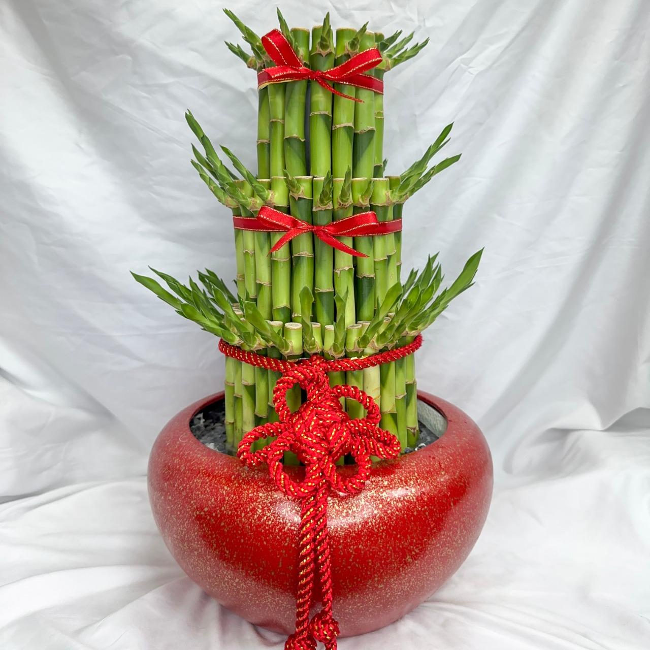 F.C Flower 花藝設計 紅金蔥開運竹