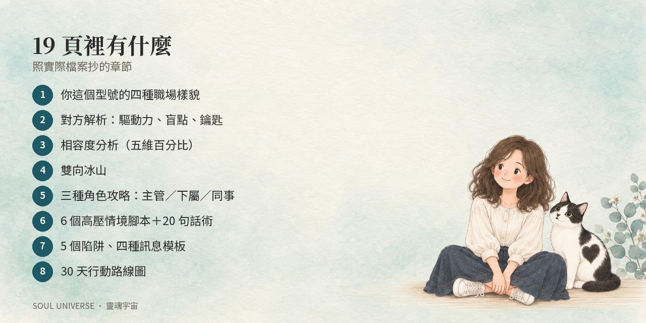 靈魂關係報告・職場 PRO 版｜19 頁，主管／下屬／同事三種角色攻略