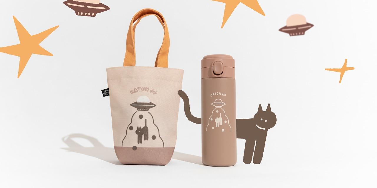 小黃間 慢慢挑｜貓咪Catch up - 超輕內鈦陶瓷保溫杯