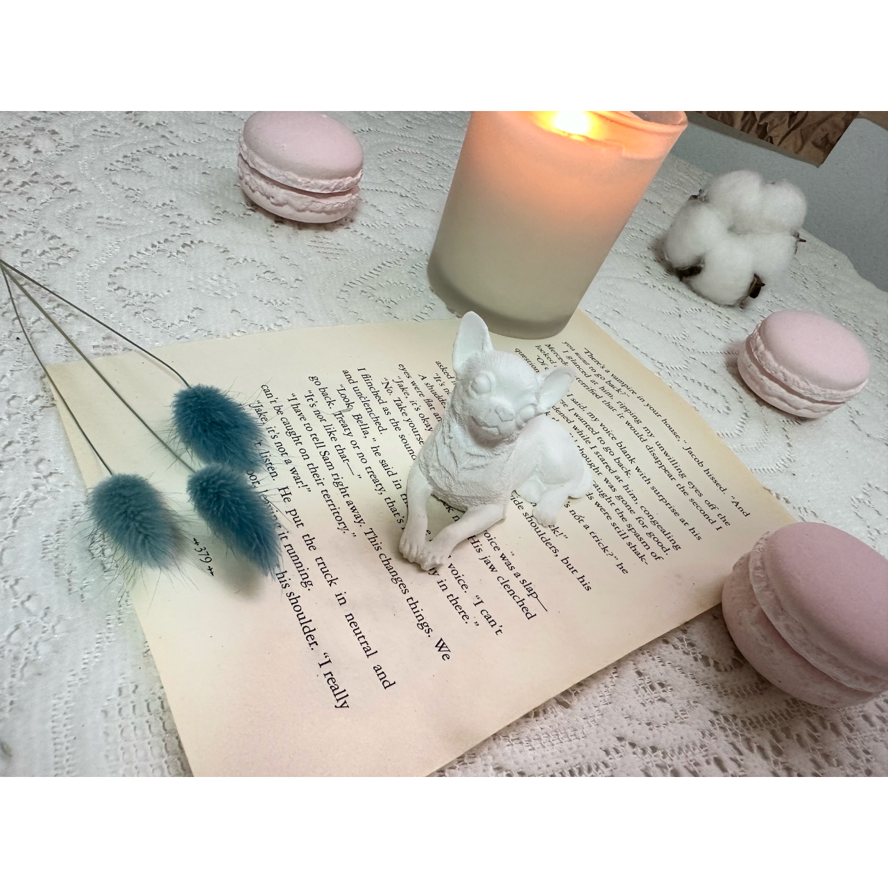 🕯️Blue Rabbittail Candle 藍色兔尾草