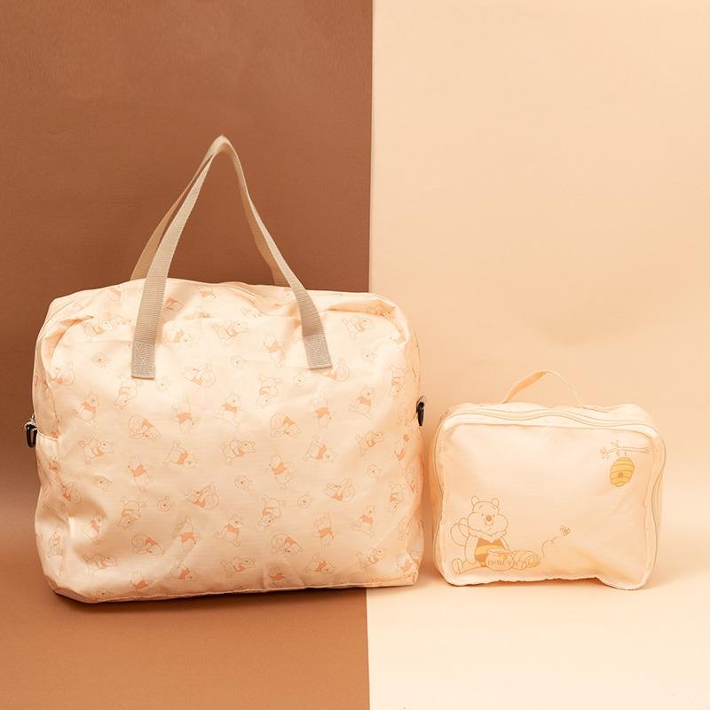 小餅乾雜貨 迪士尼｜維尼蜂蜜季奶茶色旅行四件組 換洗包 拉桿包 輕便提袋 化妝包 旅行包