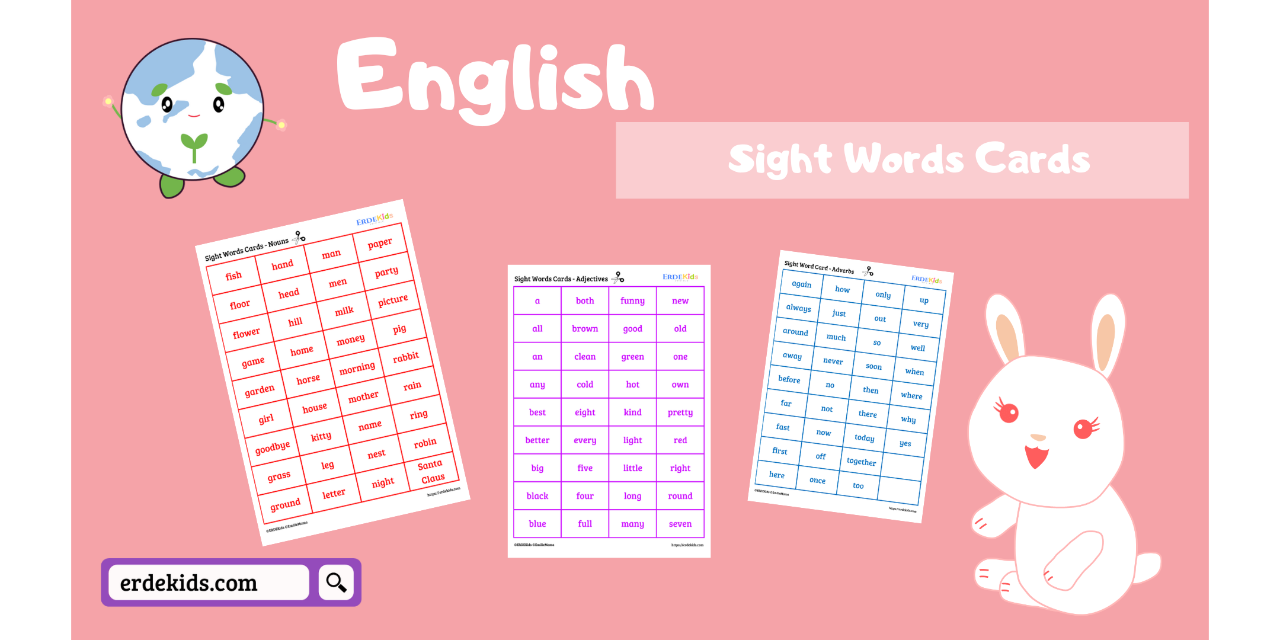 英語常見字 Sight Words Card ERDEKids