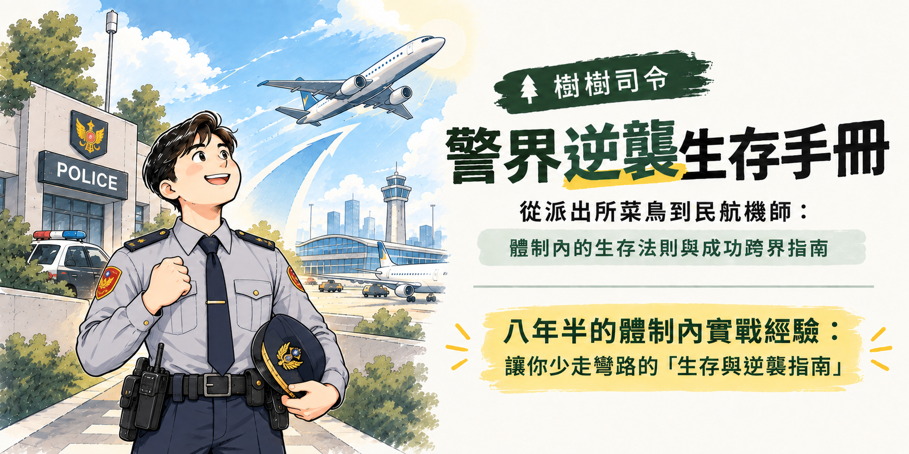樹樹司令 — 警界逆襲生存手冊| 從派出所菜鳥到民航機師：體制內的生存法則與成功跨界指南