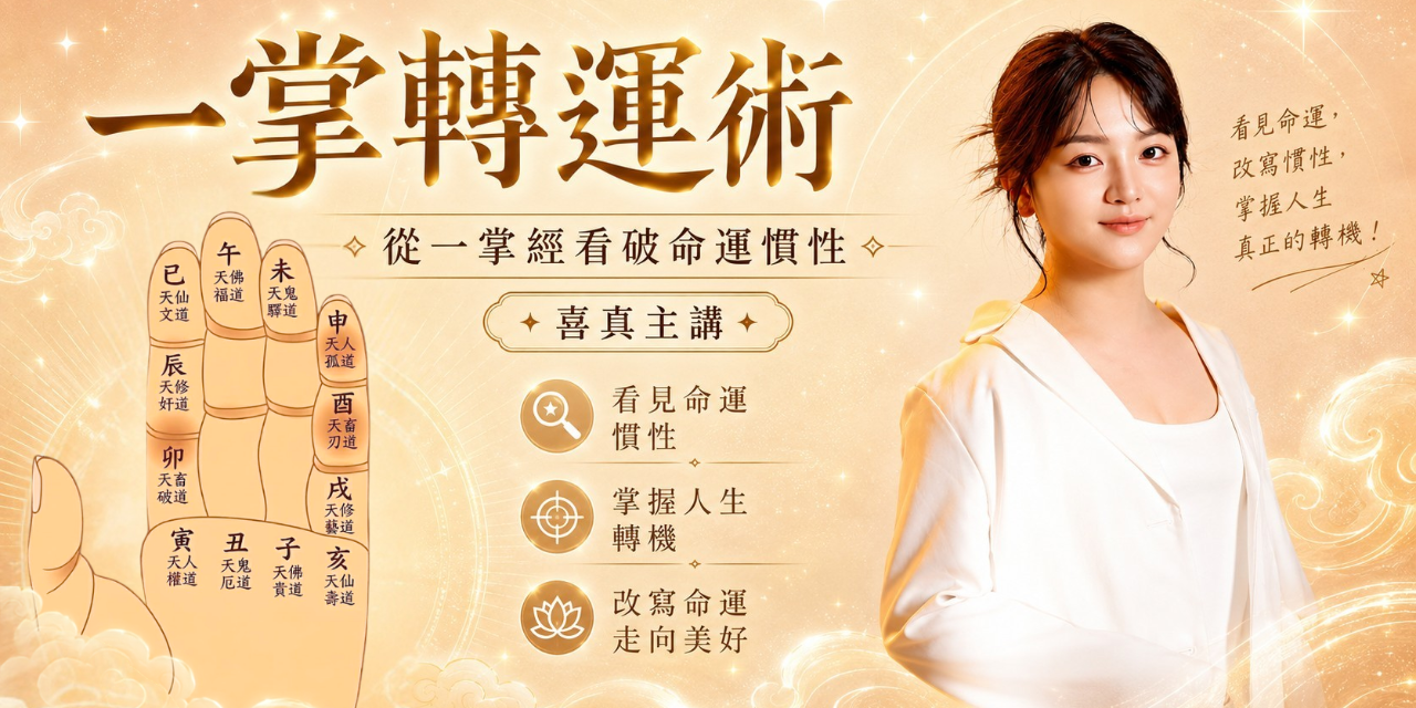 👩‍⚕️我是喜真｜結合醫學與玄學的能量管理師 ⏰ 8/1 (六) 中午 12:00 開賣！點擊領取《一掌轉運術》限時限量轉運金