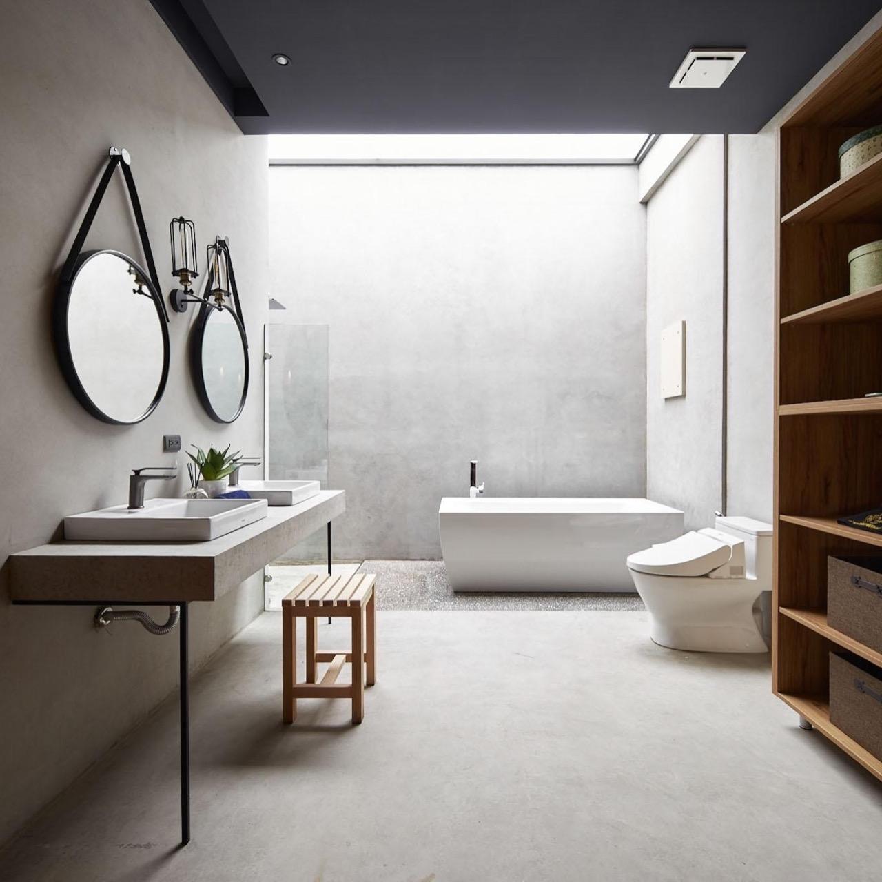 藝念集私空間設計 開放式簡約清水模浴室！！超像住進海島渡假村，大天井、採光超好超開放(下)｜藝念集私