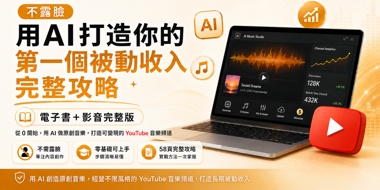 用AI打造你的第一條被動收入｜YouTube音樂頻道完整攻略